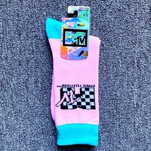 3/$20 MTV Music Television Funny Novelty Crew Socks - Brand New